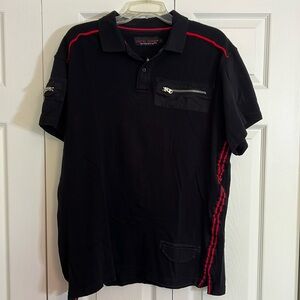 Red Ape Authentic Black and Red Polo Shirt Men’s Size Medium J1